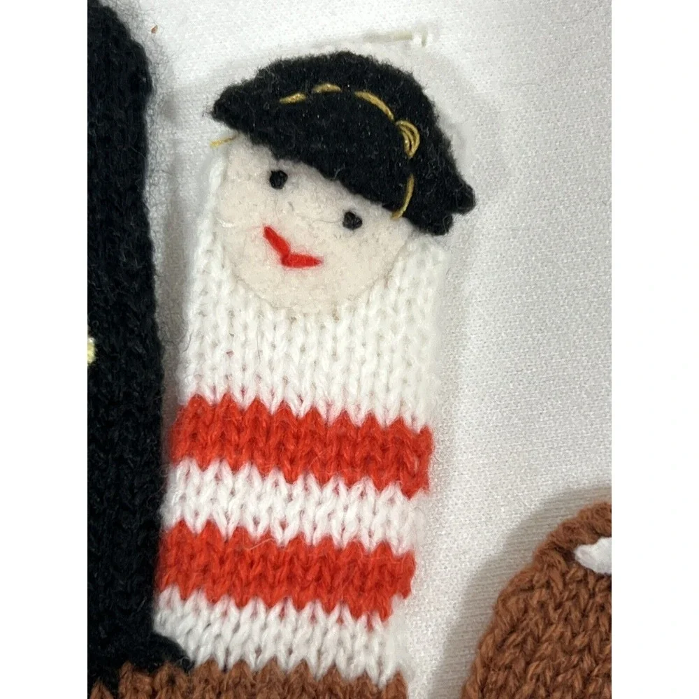 Kidorable‎ Kids Pirate Knit Gloves Blue Brown Skull Finger Puppets Handmade Soft